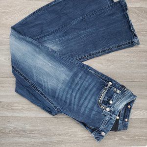 MissMe Mid-Rise Bootcut Open Pocket Jeans